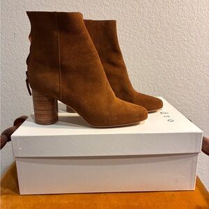 Sandro Women's Tan Suede Ankle Booties 37 Sacha